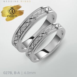 Wedding Rings Pair 027B, B-A/4.0MM