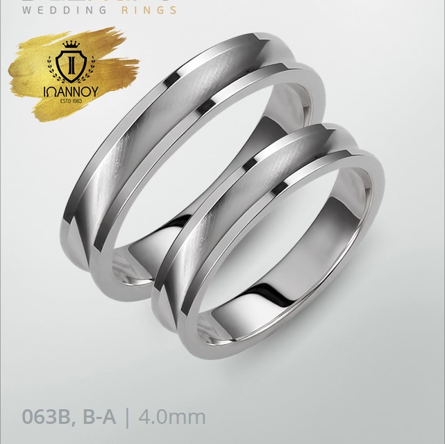 Wedding Rings Pair 063B, B-A/4.0MM