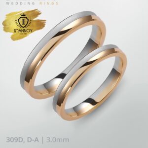 Wedding Rings Pair 309D, D-A/3.0MM