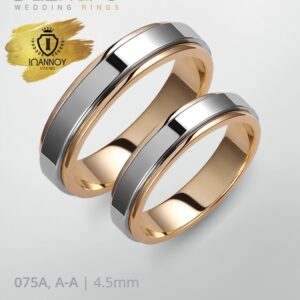 Wedding Rings Pair 075A, A-A/4.5MM