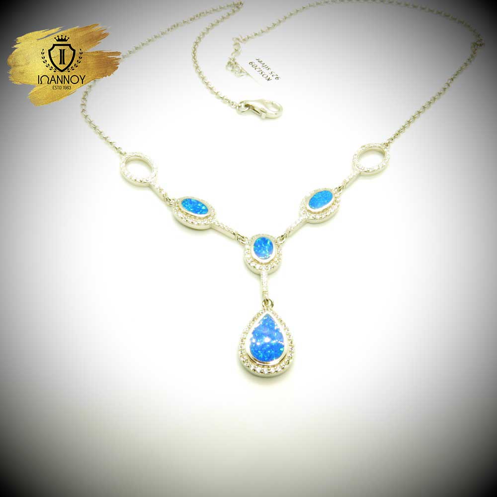 Women's Necklace Blue Opal